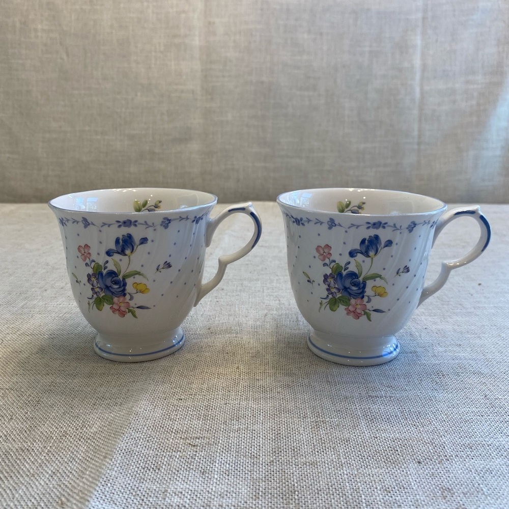 Nikko blue peony teacups. Set of 2.